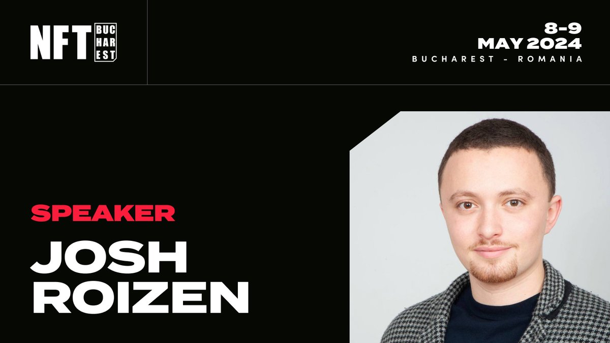 Speaker Announcement 🎤 @0xcrocs is speaking at #NFTBucharest. Josh Roizen,  Co-Founder & COO of @AngeloEcosystem, leads a pioneering gaming-focused crypto  exchange that offers both centralized & innovative decentralized solutions.