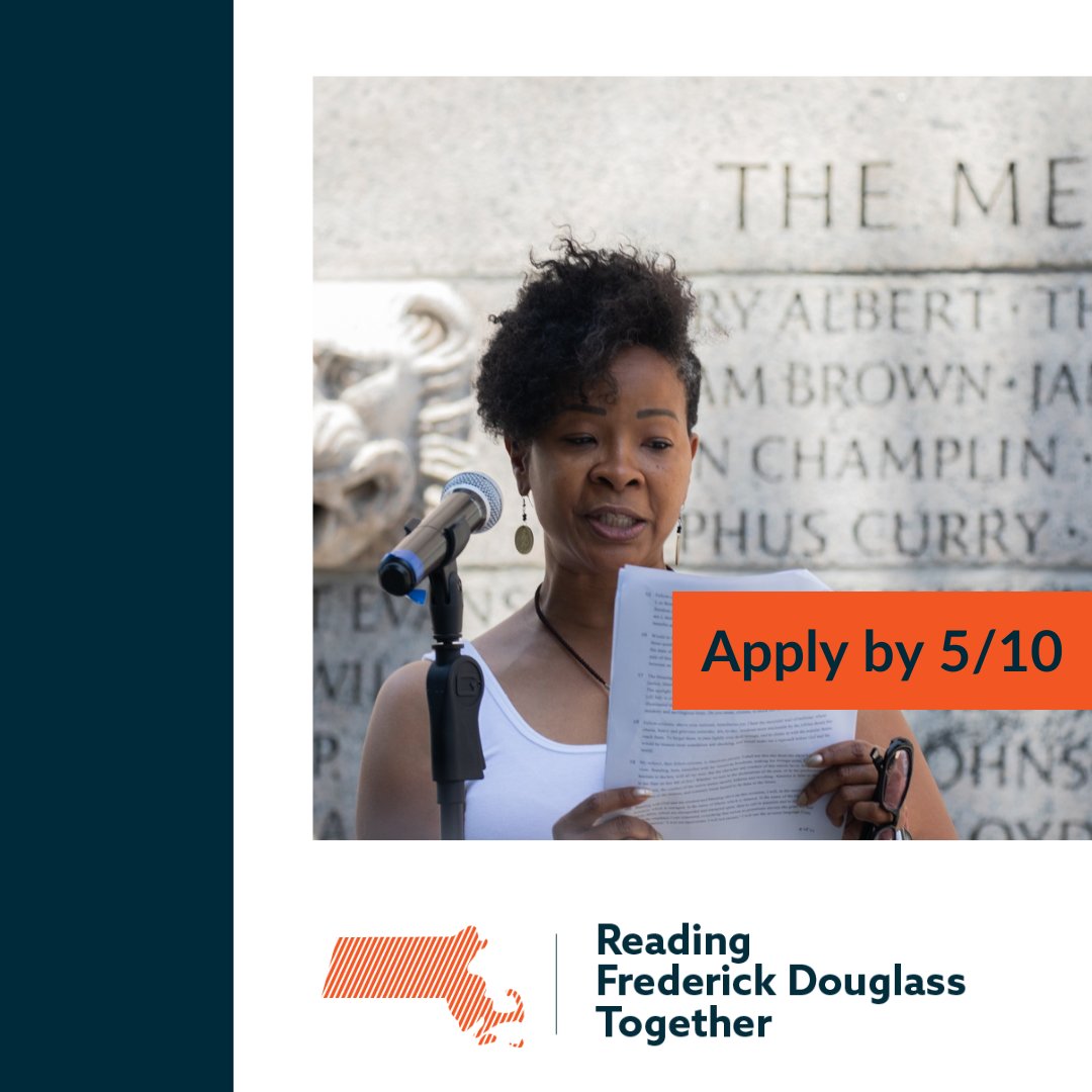 Don't wait! Apply by this Friday, May 10, to host a reading of Frederick Douglass in your community this summer: masshumanities.org/active-grants/… #frederickdouglass #RFDT #nonprofitgrants #masshumanitiesgrants