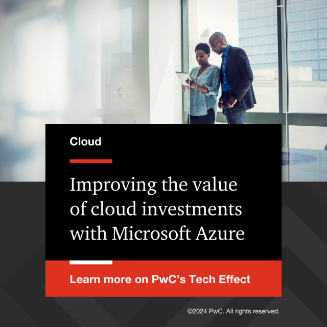 Businesses are increasingly adopting cloud technologies, but are you extracting tangible value? Discover how you can improve the value of your cloud investments with Microsoft Azure. pwc.to/3yik0HQ