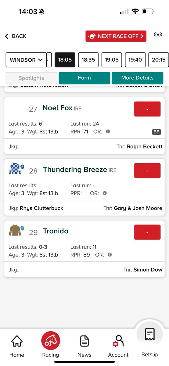 Thundering Breeze makes her eagerly awaited debut at Windsor next week. Cant wait to see this filly on the race track 🐎🐎