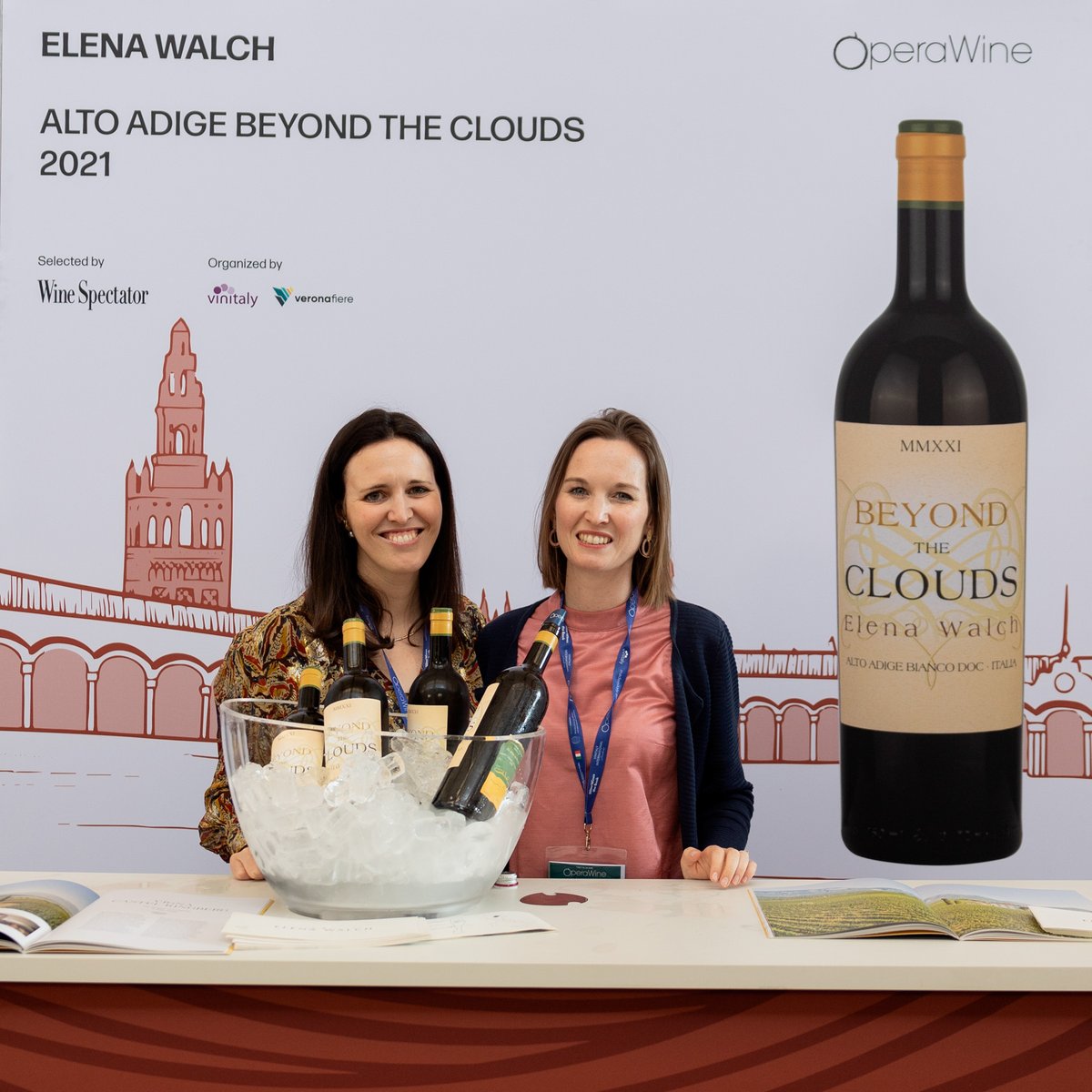 Here is the portrait of @ElenaWalch, one of the great Italian producers selected by Wine Spectator for #OperaWine2024. During this year's Grand Tasting, they shared with guests theirAlto Adige Beyond the Clouds 2021. Congratulations! #OperaWine #Vinitaly2024 #finestitalianwines
