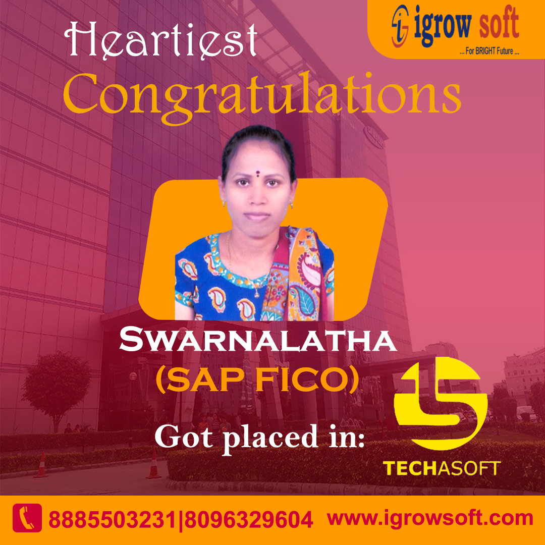 igrowsoftindia's tweet image. Heariest Congratulations Swarnalatha got placed in Techa Soft
Visit:igrowsoft.com
Call Us:+918885503231|8096329604
Email: igrowsoft.yours@gmail.com

#sapficocourse #sapficocertifications
#sapficocoursefees #sapficosyllabus