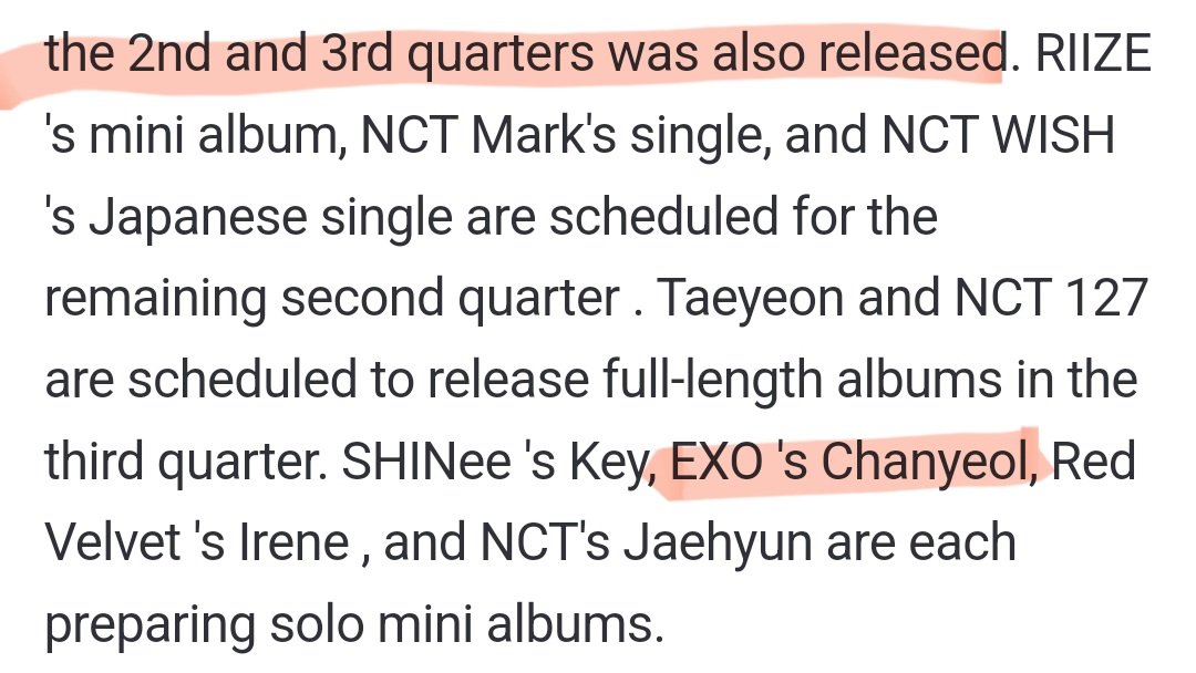 240508 [NAVER]
SM Entertainment’s plans about their artists’ comebacks and debuts in Q2 and Q3 of 2024 has been updated by Naver News. 

Among them is #CHANYEOL who will debut solo with a mini album in Q3 (July-Sept).

🔗naver.me/xGmrTMHk

#찬열 #박찬열 #엑소찬열