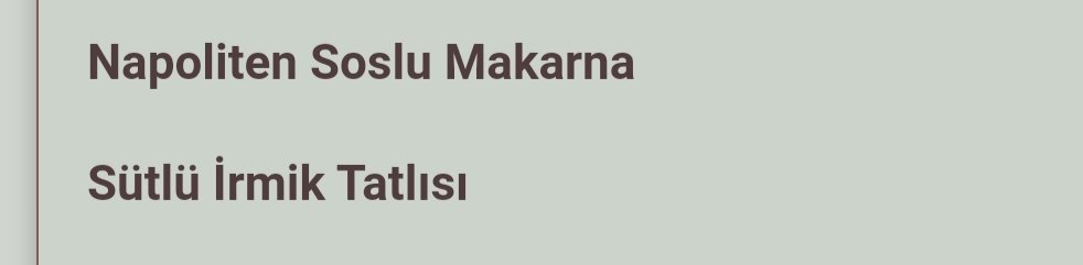 Okulda çıkan yemeğin isme bak 
İnsigneyle politano servisi yapacak sanırım