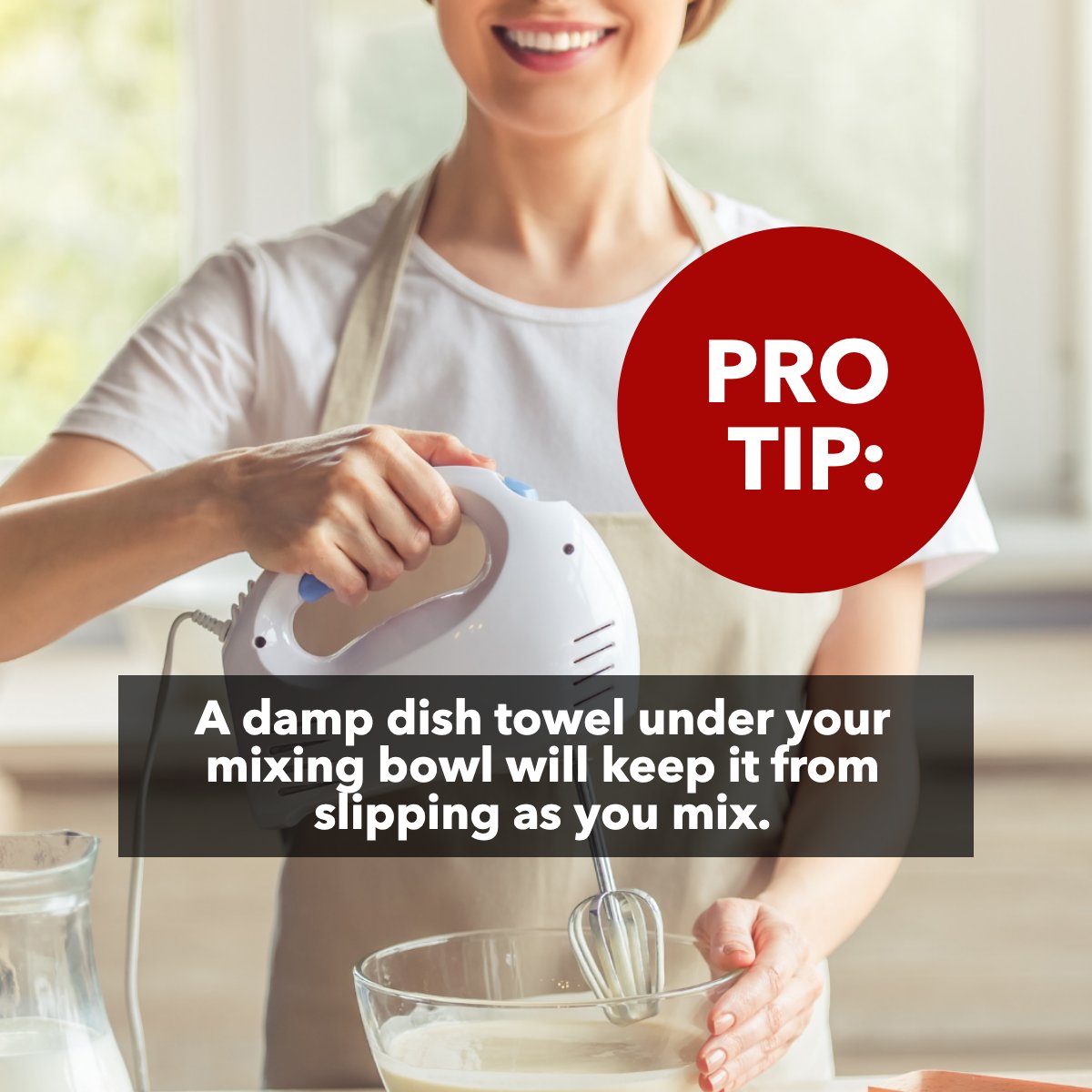 Are you the family baker? We love this hack:

Place a damp dishtowel under your mixing bowl 🥣 to keep it from slipping as you mix.

Do you have a favorite kitchen hack? Drop it below!

#baking #mixingbowl #kitchenhack #lifehack #bakingtip