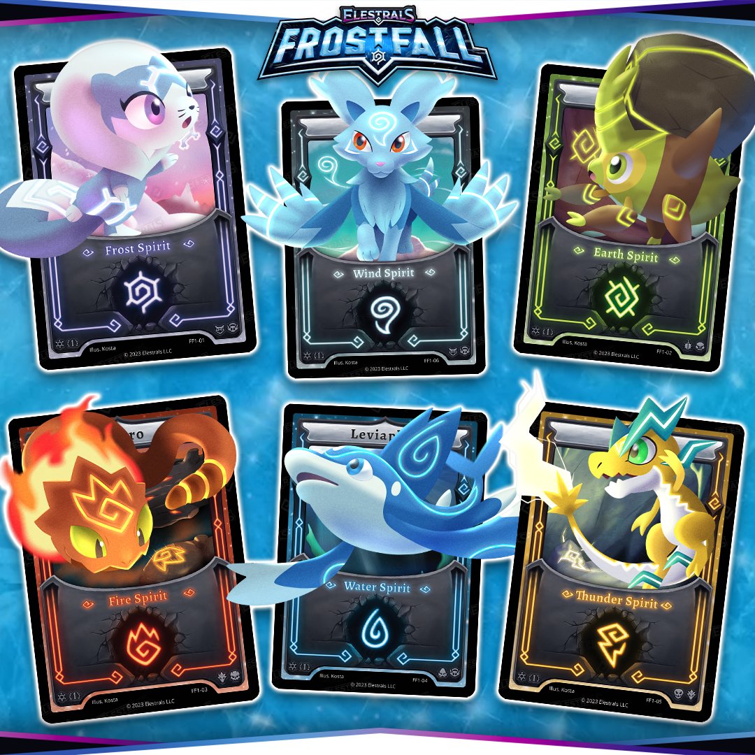 FROSTFALL will introduce 6 all-new Elemental Spirit Cards to collect and use in your Clashes! 💫

Do you have a favorite Spirit you can't wait to obtain?

#Elestrals #TCG #Frostfall
