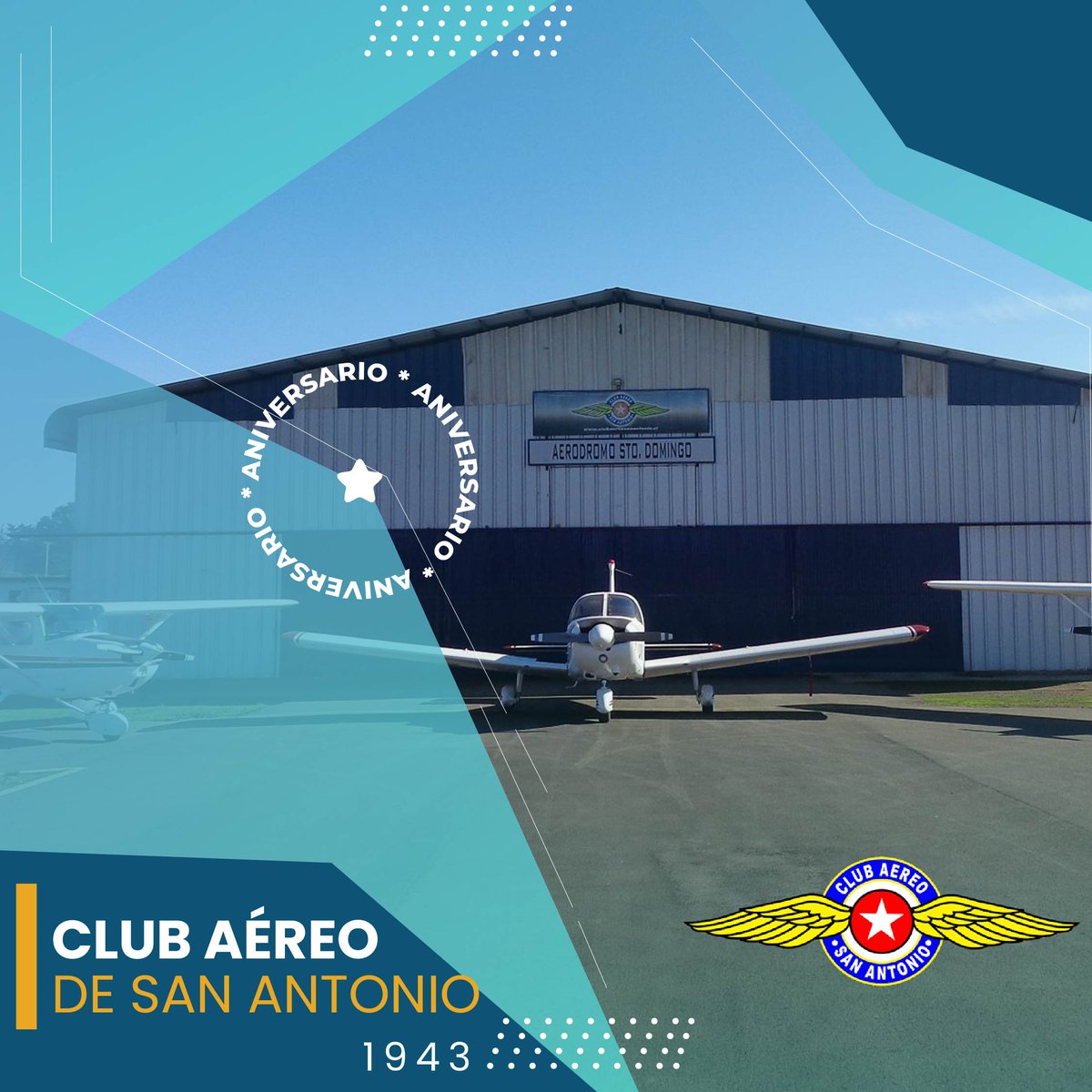 #DatosDGAC Saludamos al Club Aéreo de San Antonio en este nuevo aniversario. Juntos hacemos la aeronáutica Nacional @DGACChile #RedAeroportuaria