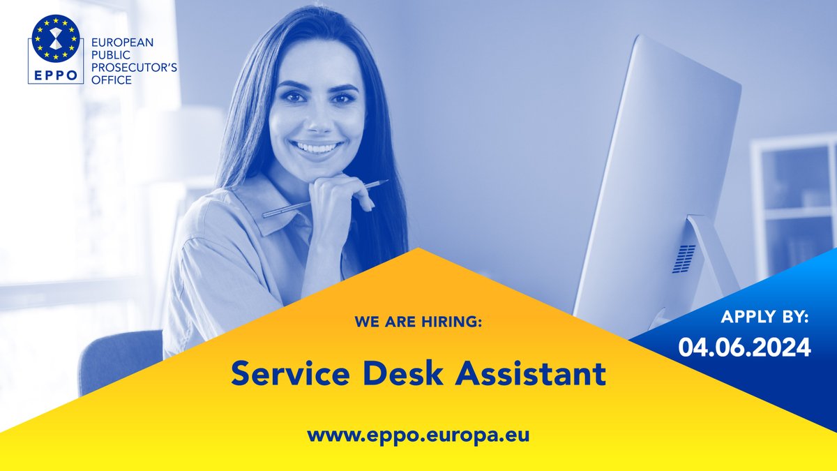 Our Service Desk team is looking for a Service Desk Assistant who will deal with a broad range of tasks and act as the first point of contact for all technical support issues❗️ 🗓️Application deadline: 4/6/2024 🔎Vacancy notice: eppo.europa.eu/en/vacancies/s…