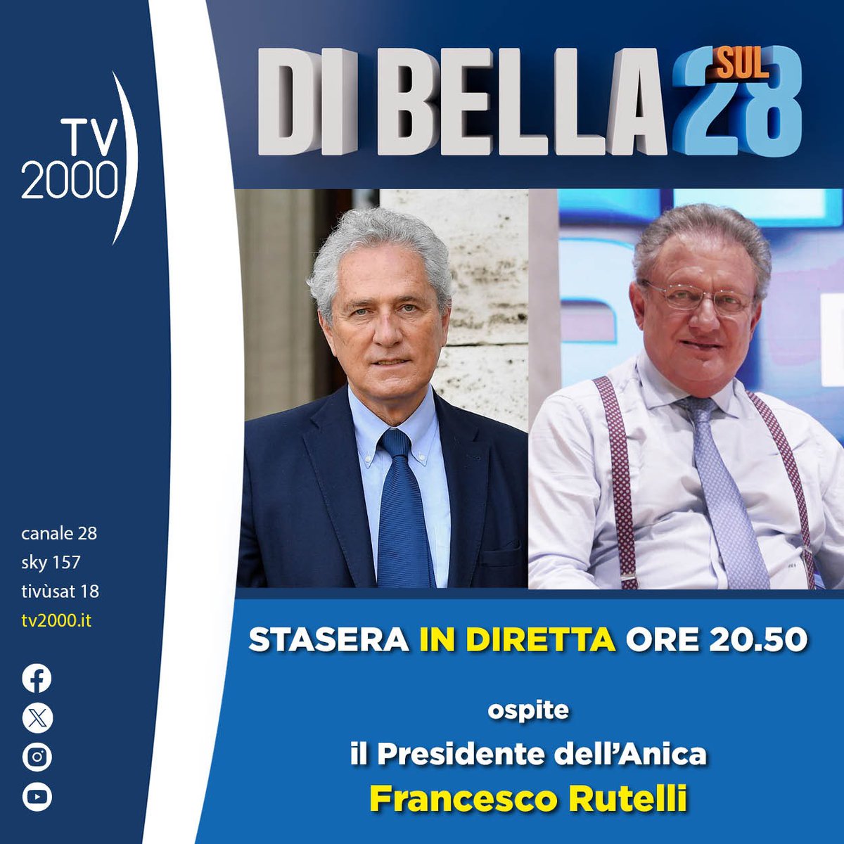 🔴Stasera #8maggio ore 20.50 su #Tv2000 il giornalista Antonio Di Bella conduce ‘#DiBellasul28’

🔸Ospite Francesco Rutelli 
@ANICASOCIAL @RutelliTweet

@AntDiBella @vinmorgante