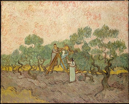 Vincent van Gogh ~ Women Picking Olives (1889).