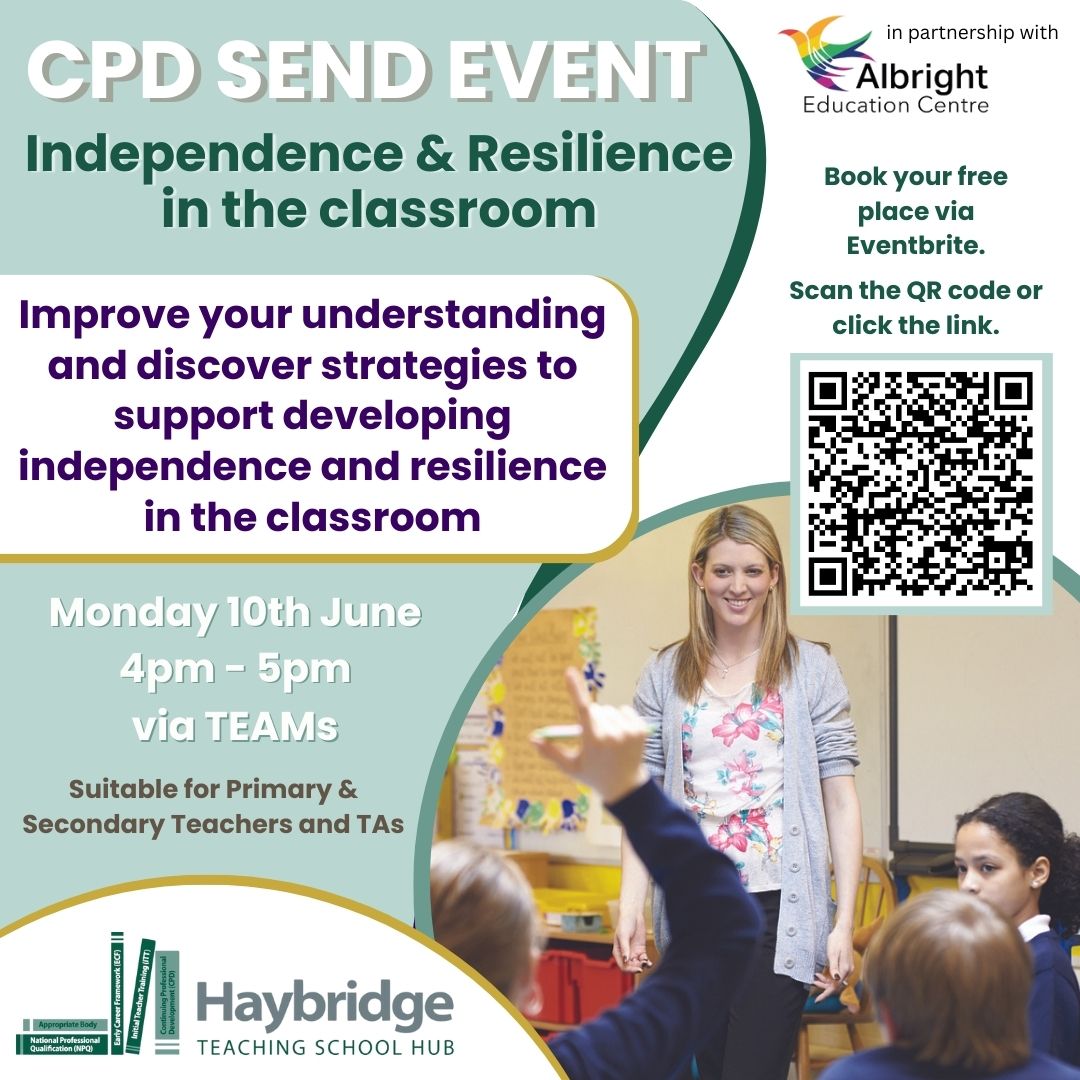 Join this FREE online session to help you learn strategies to support challenging behaviour and encourage pupils to flourish in your classroom.
eu1.hubs.ly/H08XrVD0
#SEND #CPD #sandwellteachers #dudleyteachers #teach #haybridgetsh