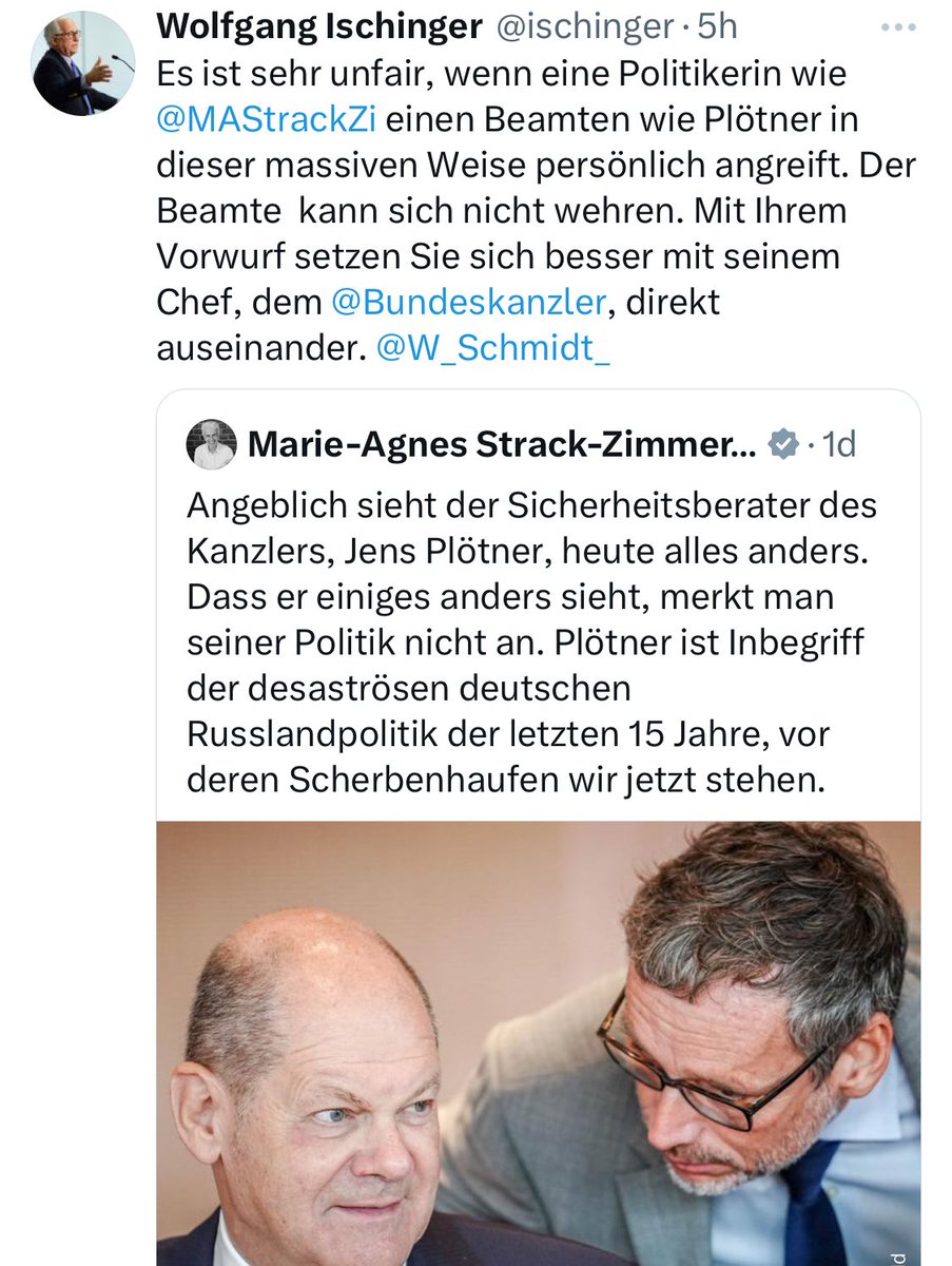The ones who set the house on fire are now driving the firetruck. Yet naming them by name, according to @ischinger, apparently counts as a “personal attack.” 🇩🇪’s forpol crisis is partly rooted in precisely this sort of weak, entitled discourse. #Zeitenwende demands we change it.