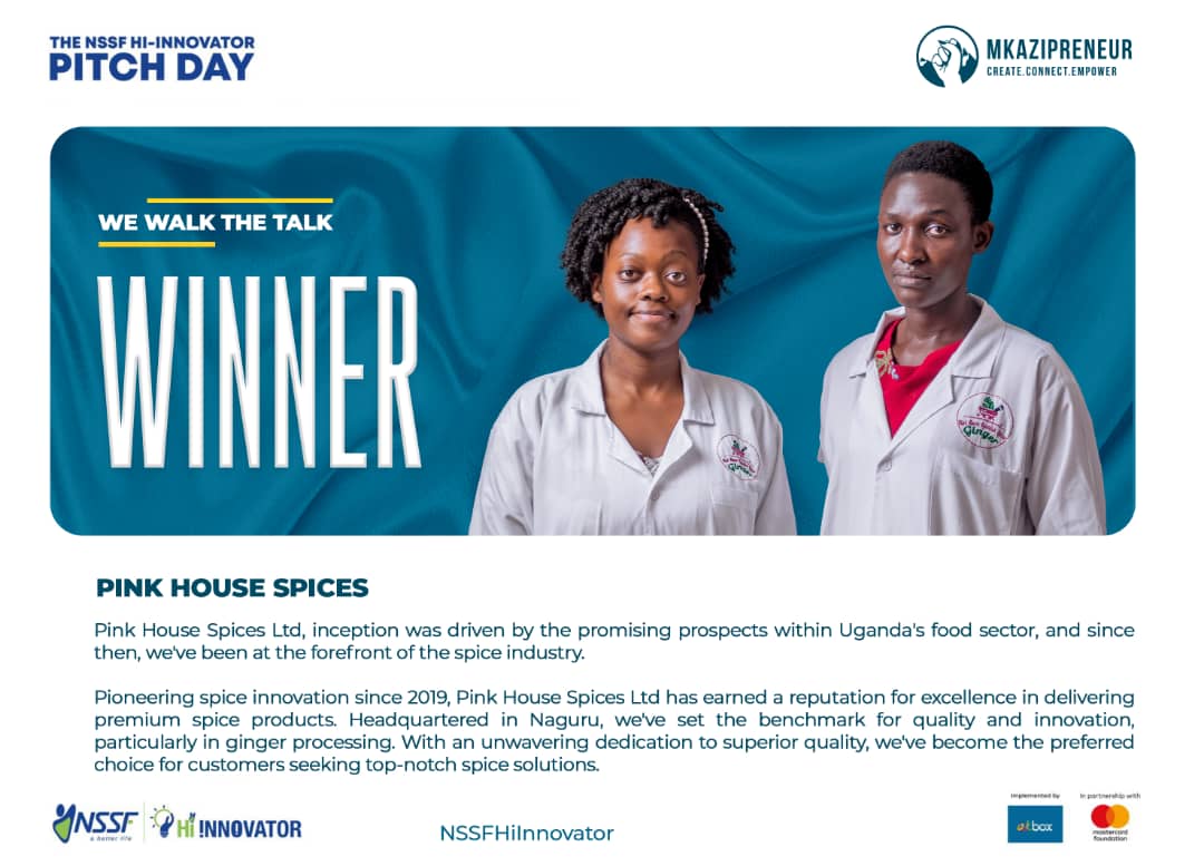 For Charity (Pink House Spices) , the #NSSFHiInnovator journey has been an emotional one. She couldn't believe that today was pitch day. 🎊 Congratulations to Charity & team at Pink House spices upon being among the winners today! @nssfug @OutboxHub @mkazipreneur @MastercardFdn