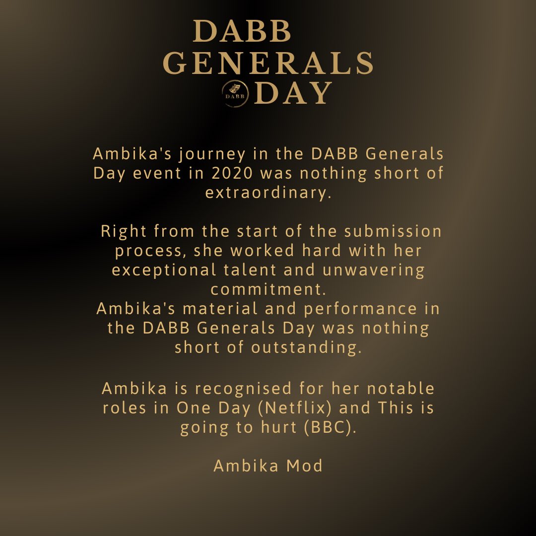 Ambika took part in the DABB Generals Day 2020! She shone and she showed the panel her incredible skills!
