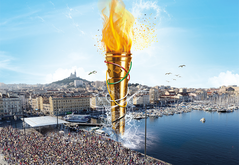 l'arrivée de la Flamme #Olympique à #Marseille #Paris2024 êtes vous sur place?