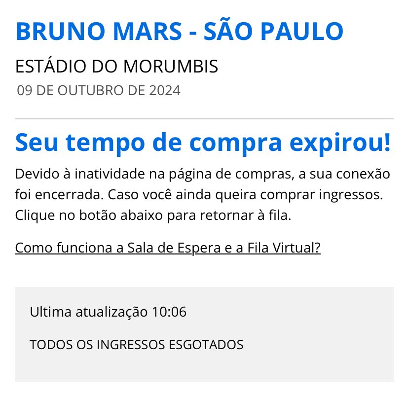 eu n tive nem chance de abrir a pagina de ingressos 🤡 bruno mars vc trate de soltar datas extras to nem ai