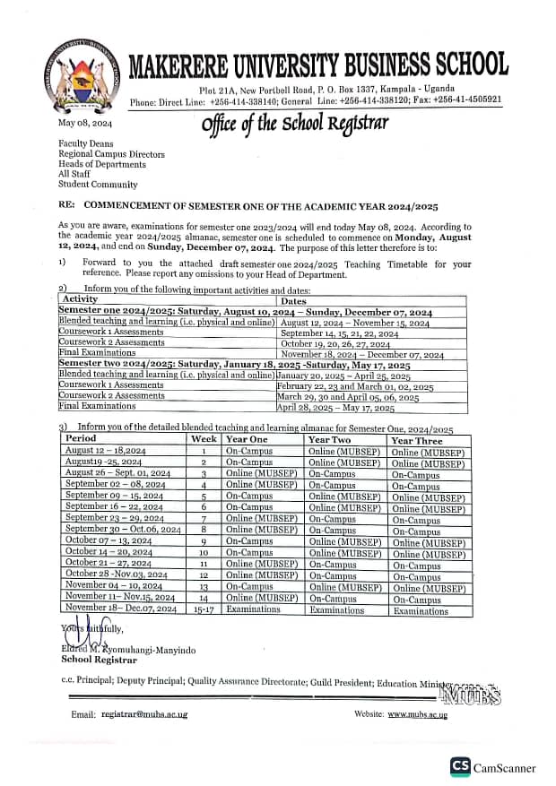 Commencement of Semester One Academic Year 2024/2025 @MUBSAruaCampus @MUBSMbarara @MUBSJinja