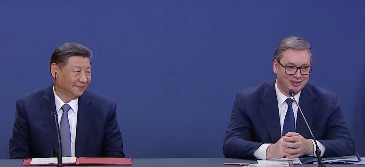 The Xi Jinping love-fest continues in Serbia, though it seems unlikely Xi anticipated having to sit through one of Vucic's marathon press conferences (which today took on the fervor of a passionate panegyric).