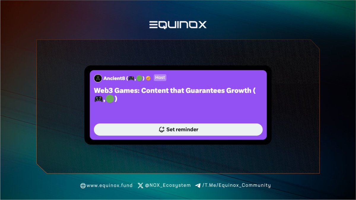 ⚡️🟪Hot Topic This Week!🟪⚡️ 💬We'll be Talking about WEB3 Gaming: Content that Guarantees growth!✅ 📅When : Thursday, May 9th 7pm PHT Link : twitter.com/i/spaces/1RDGl… Hosted by @Ancient8_gg Come listen in! 🥳