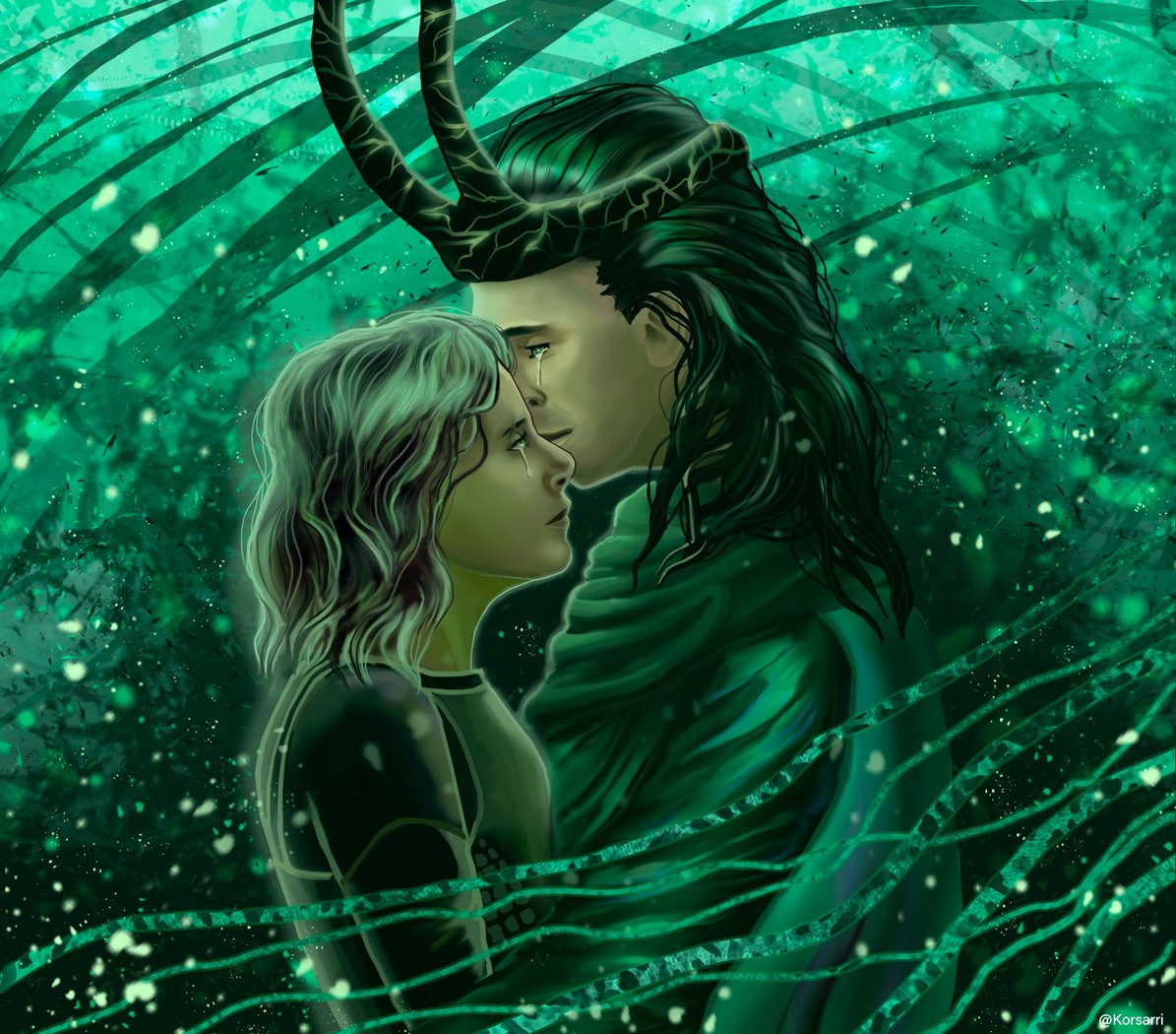 'He sacrifices himself so that she is okay.'

She won't be okay without you, Loki.

#Sylki #lokiseries #Loki #Marvel