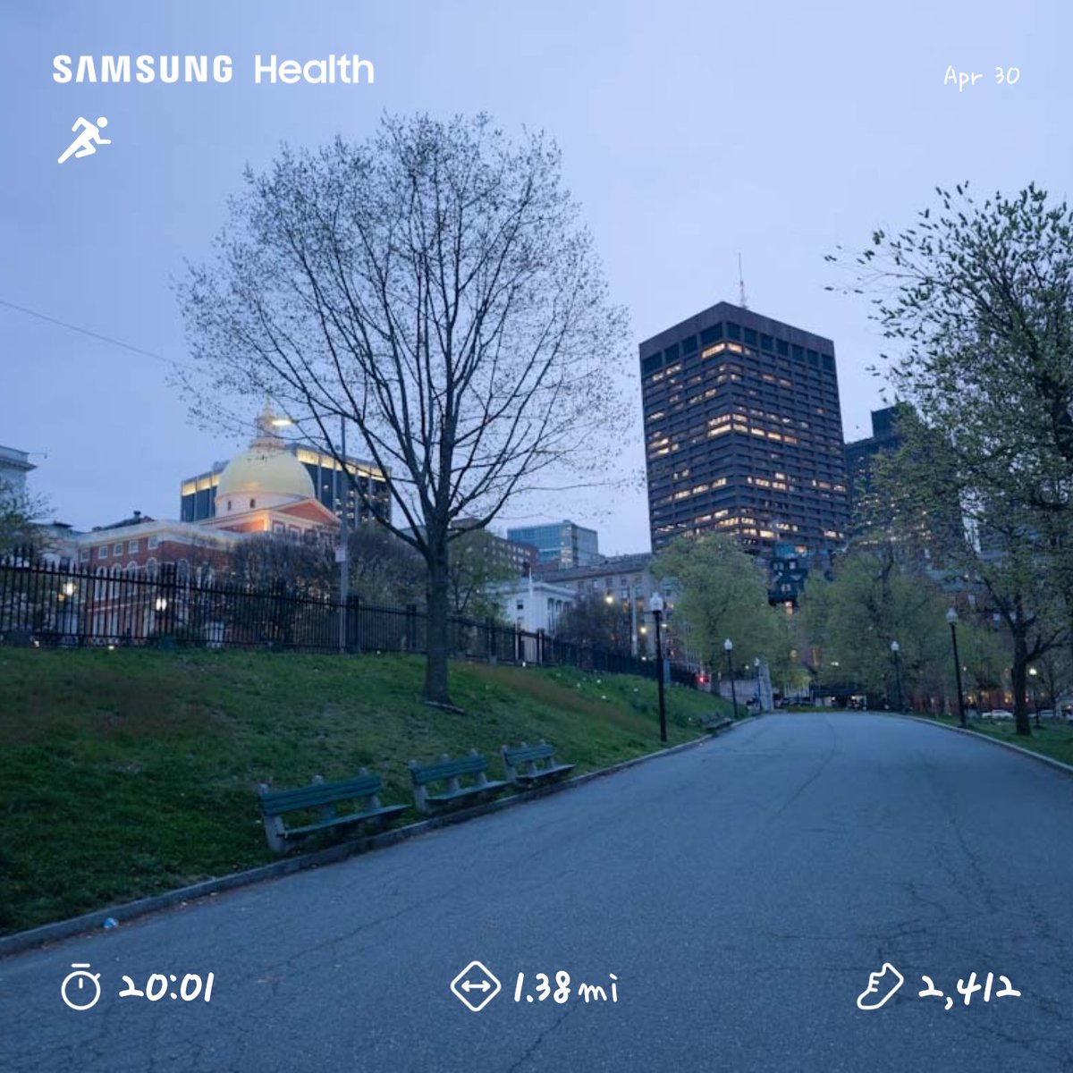 #GoodEvening #Boston #DowntownBoston #Chinatown #SouthBoston! 1.38 Miles #running! #fitfather/#healthydaddy/#dadbod/#fitboss #thisis43 #fitover40 #urbanlife #urbanfitness. Personal #runoutside #runstreak Day 3631! #stillstreaking #runwithnature #irunoutside #runeveryday.