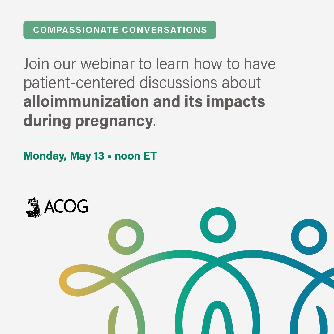 Join our Compassionate Conversations webinar on May 13, sponsored by @JNJNews. Ob-gyns and pregnant patients will get tools for respectful discussions about #MaternalAlloimmunization and answers to important questions. Register now: bit.ly/44yphra #JnJInnovMed