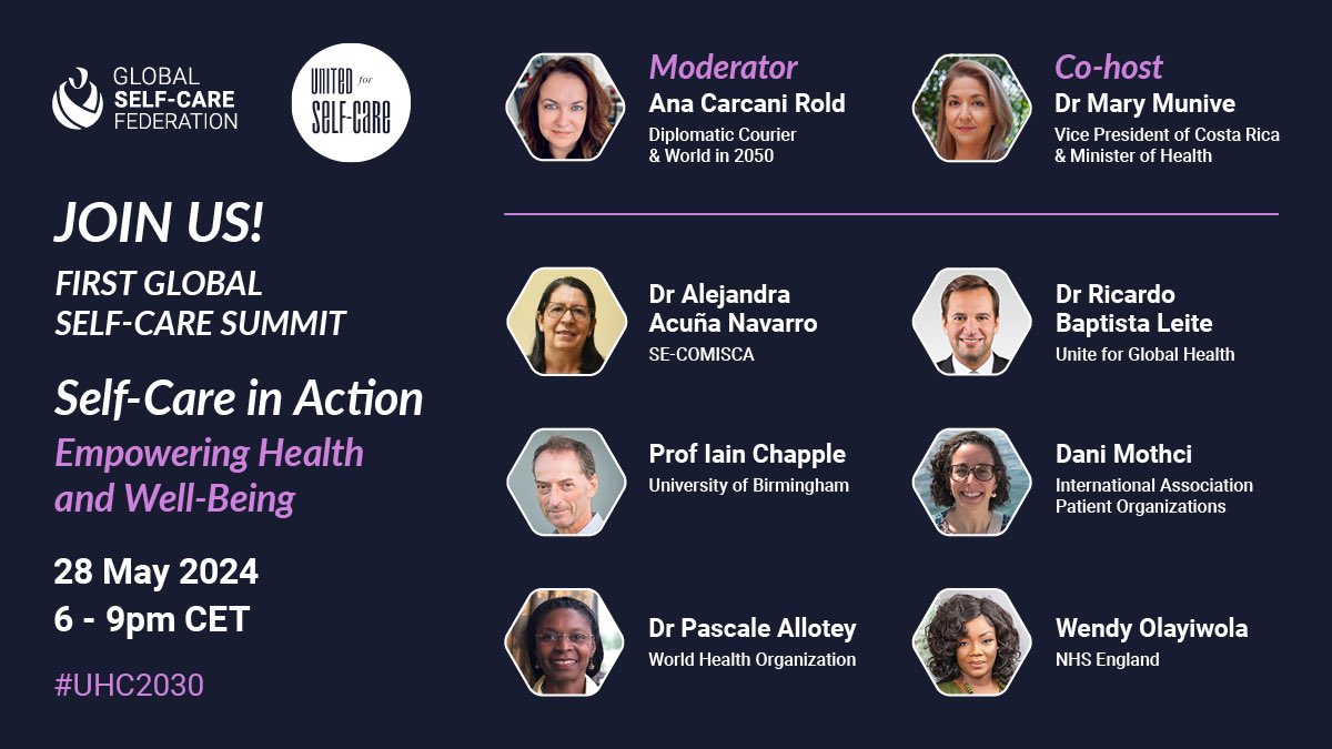 The first Global Self-Care Summit during #WHA77 is happening soon! Diplomatic Courier CEO @ACRold is moderating the discussion, which will focus on resilient #health systems, improved #wellbeing across our life-course, and sustainable development. us20.list-manage.com/survey?u=d13d0…