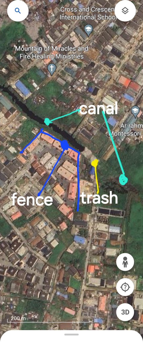 We visited Mende Estate to see if the estate was obstructing the Canal. The building fence, as seen in the drawing, was not on the canal or obstructing the canal. Below is the drainage plan by Lagos state, PAY ATTENTION to system 137-3 Bishop Aboyade Cole Canal. 1/4