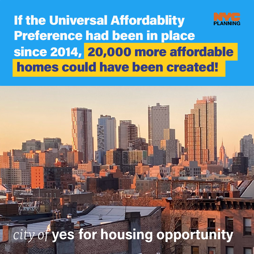 We don’t have enough affordable housing in high-demand neighborhoods. Let’s build more!

#CityOfYes for Housing Opportunity would let apartment buildings be 20% larger if the extra homes are affordable to households earning 60% of area median income: housingopportunity.nyc