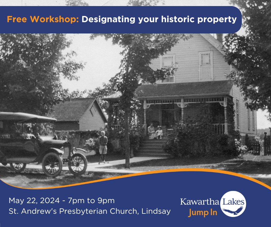 Check out these free heritage workshops. Space is limited, so don't wait to register! To register and find more information about our other workshops, visit kawarthalakes.ca/en/news/discov…