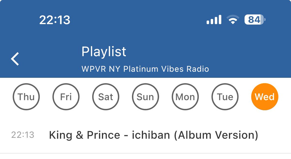 @platinumvibes8 🗽💞🗼

Thank you for playing 
✨☝🏼'ichiban(Album Ver.)“  by  King & Prince ✨

I love this song and will request it again! 
Thanks from Japan🎏

#wpvr #wpvrrequests