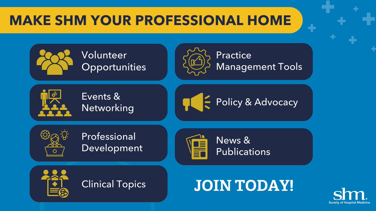 We are focused on providing you with hospital medicine resources, so you have everything you need to stay informed and level up! 👆 👏 Join SHM today! #HowWeHospitalist bit.ly/3TYyxkz