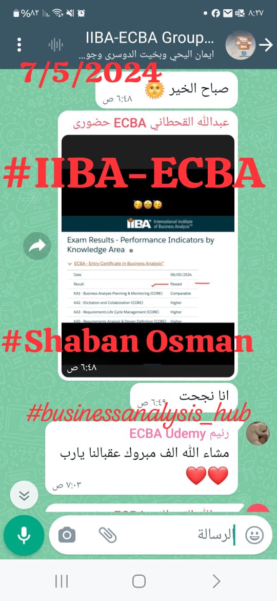 congratulations #IIBA_ECBA #CCBA #CBAP #Businessanalysis_hub #PMIPBA #testimonials #businessanalysis #businessdeveloment