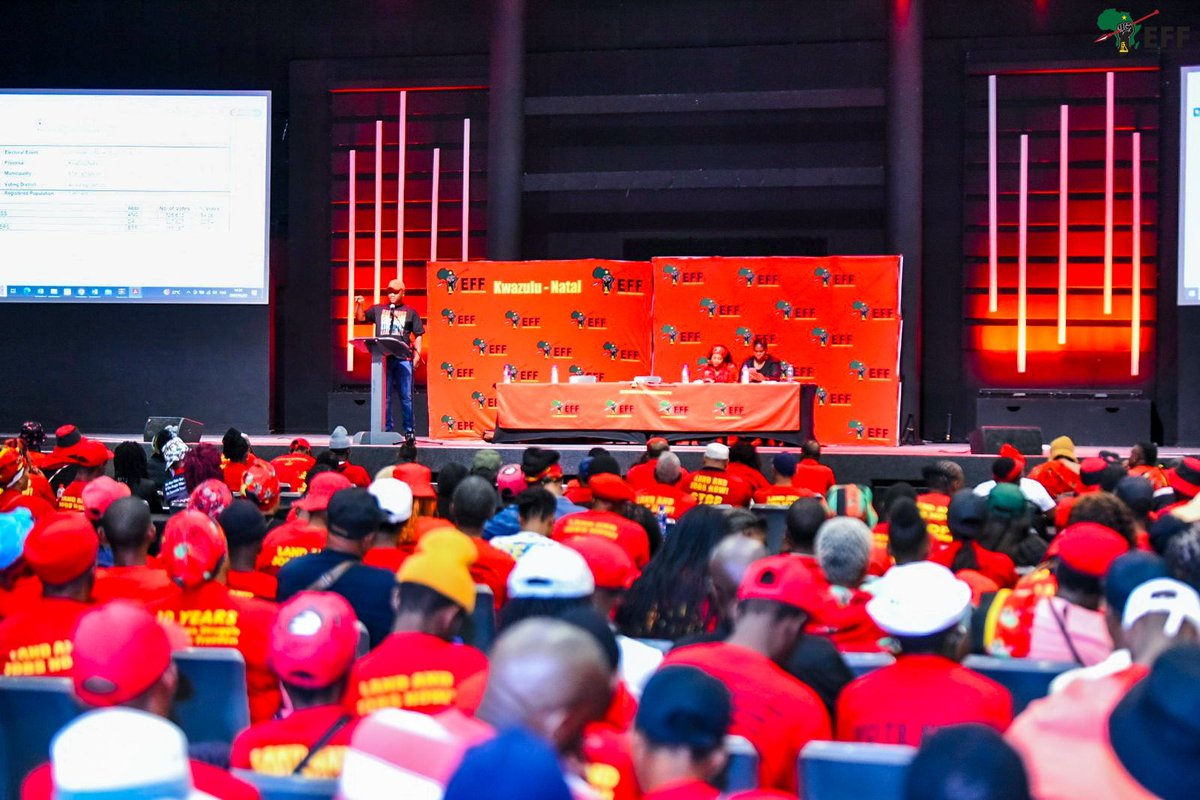 ♦️In Pictures♦️ EFF SG @DlaminiMarshall is now addressing the branches of the EFF in eThekwini Region ahead of the National and Provincial elections on 29 May 2024. The EFF is wrapping up its elections campaign of door to door umuntu emmntwini as we speak to all our people to…