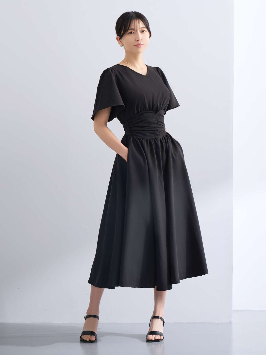 【訳あり品】overE ウエストシャーリングワンピース ライトブルー 96 訳あり品】overE ウエストシャーリングワンピース ライトブルー 96