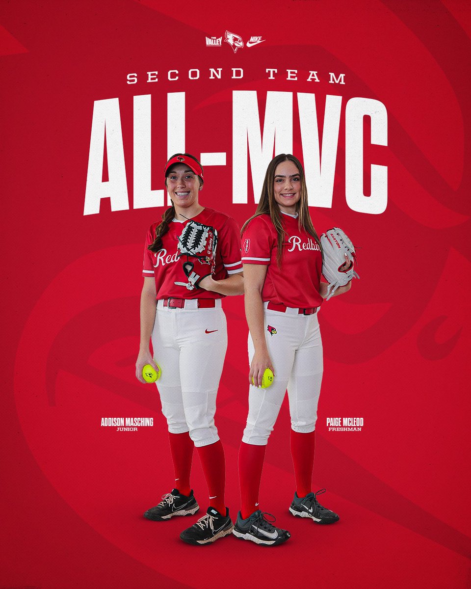 A dynamic duo 🙌 Congrats to our two selections to the All-MVC Second Team! linktr.ee/redbirdsb | #RollBirds