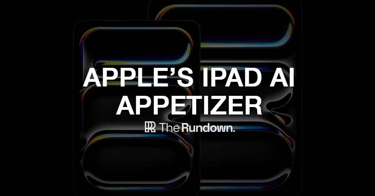 Top stories in AI today: -Apple unveils iPad AI upgrades -Mysterious gpt2-chatbot returns -Chat with YouTube videos using Gemini -OpenAI postpones new product reveal -5 new AI tools & 4 new AI jobs Read more: therundown.ai/p/apples-ipad-…