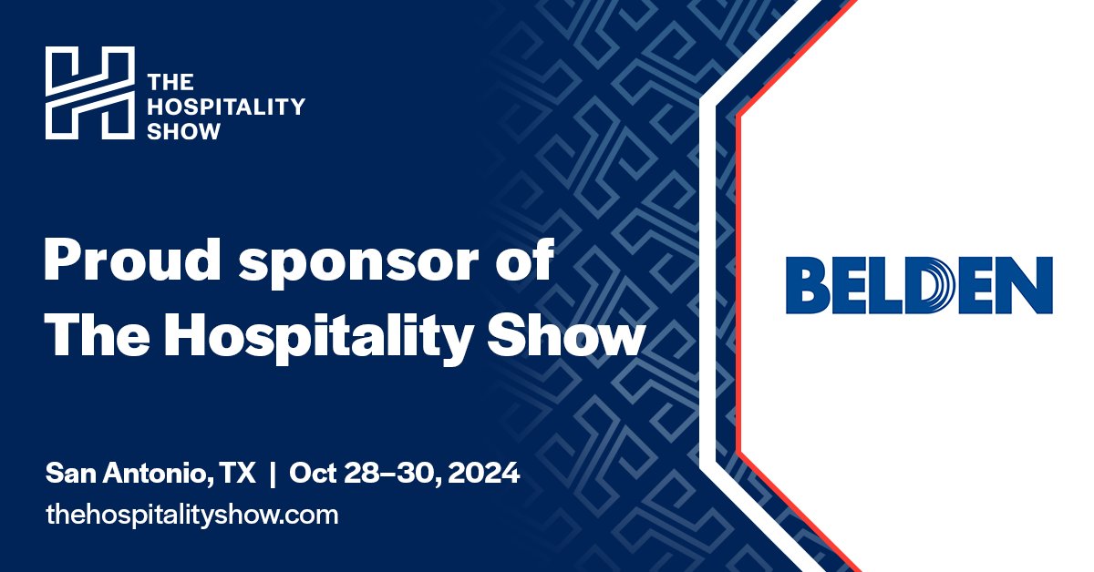 We are thrilled to announce that @BeldenInc is an official sponsor of #TheHospitalityShow! Explore everything #THS24 has to offer at thehospitalityshow.com

#HotelOwners #HotelTech #HotelDeals