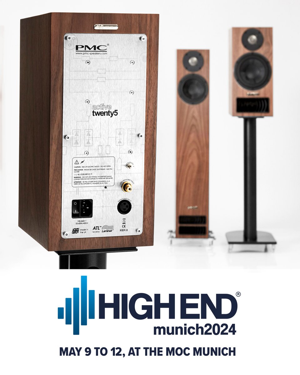 The new Active twenty5i models enable a superb performance and a fuss-free system without requiring a separate power or integrated amp.
Hear them at the High End Munich from 9th – 12th May in room D106, atrium 3.
pmc-speakers.com/home-audio/act… 
#activespeakers #audiophile #hifiaudio
