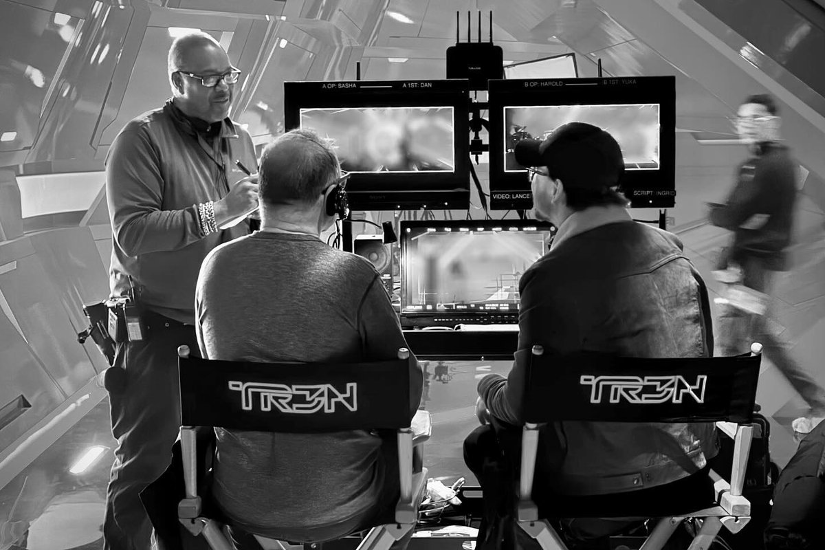 TRON: Ares behind the scenes blurred by production photos. What do you think they're hiding? #TR3N #Tron3 #TronAres #Tron