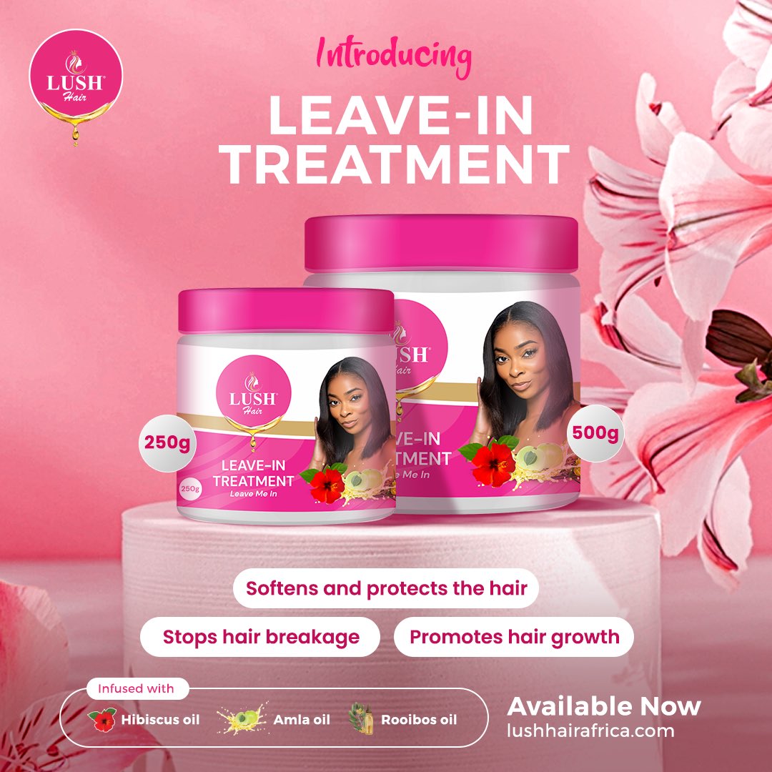 Where are our natural and relaxed hair girlies? Gather here💃 No one’s left behind on our exciting product. Say hello to a beautiful, healthy and nourished hair with the Lush Hair Leave-In Treatment.😁 Visit our website lushhairafrica.com/lush-hair-care/ to get yours or open markets