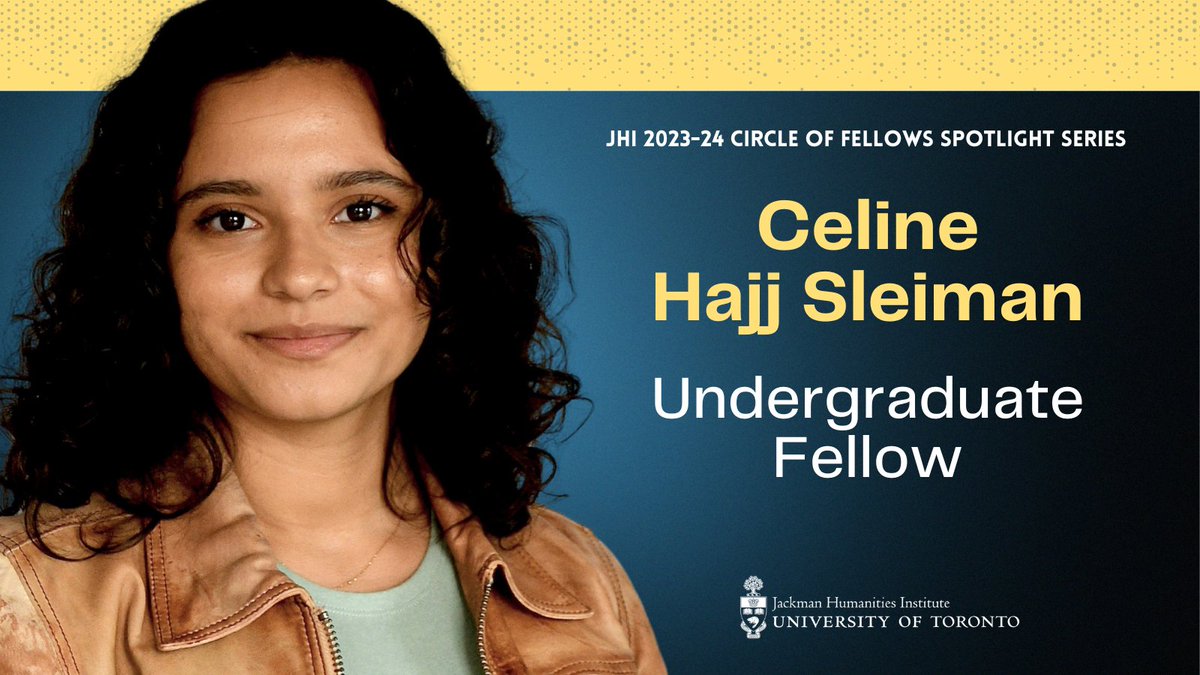 Celine Hajj Sleiman is one of our Undergraduate Fellows. A 4th-year @UofTEnglish specialist, Celine's interests include Early Modern poetry, psychoanalytic theory, and twentieth-century Middle Eastern literature. Learn more about Celine uoft.me/aty