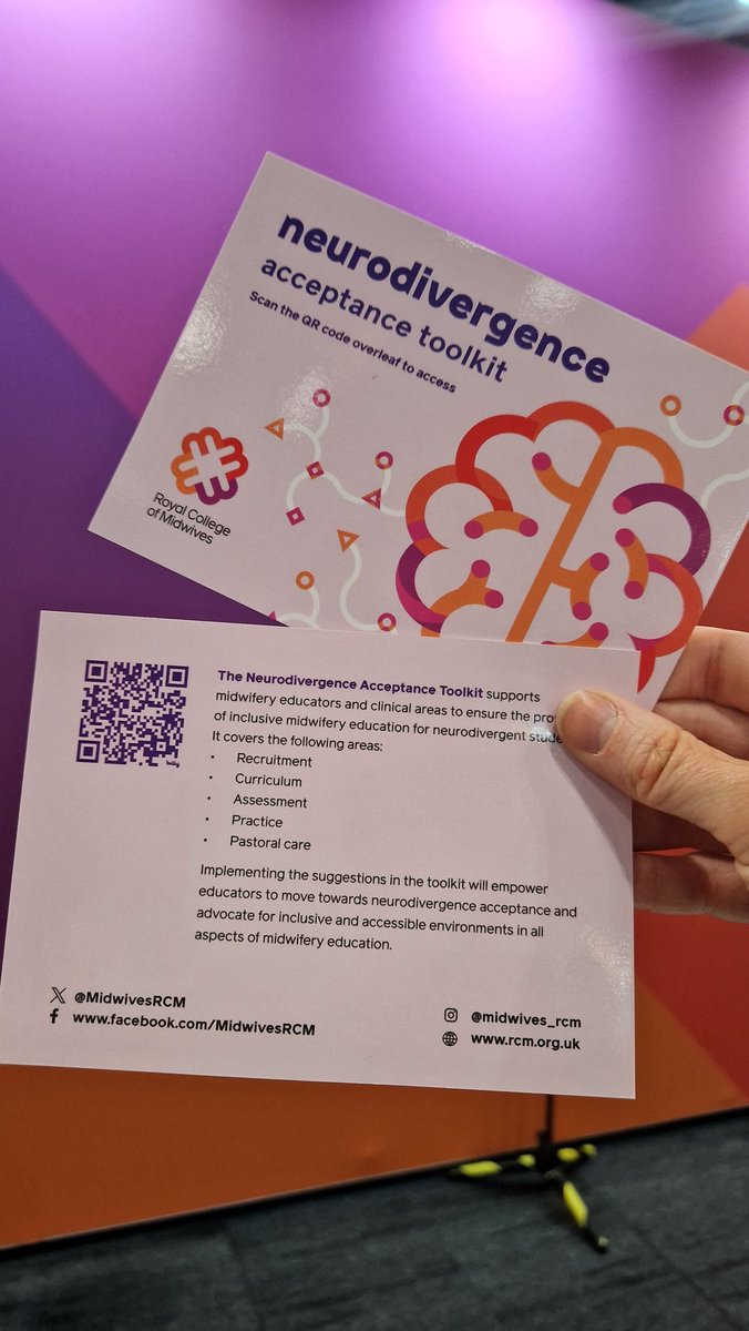 Don't forget to pick up a postcard with a QR code link to the toolkit! 🤩 @MidwivesRCM #RCMCONF24 #neurodivergence