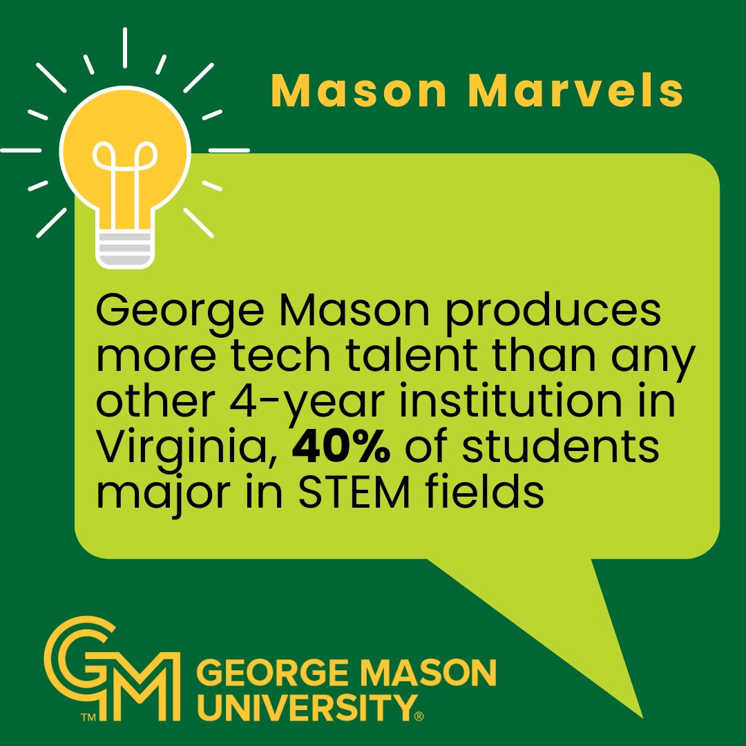 .@GeorgeMasonU leads the Commonwealth's production of tech talent. Mason is committed to increasing the number of graduates specializing in computing programs to fulfill the tech industry's growing workforce needs. 
🔗 : masonsquare.gmu.edu/tech-talent-in…
#MasonNation
@MasonAlumni