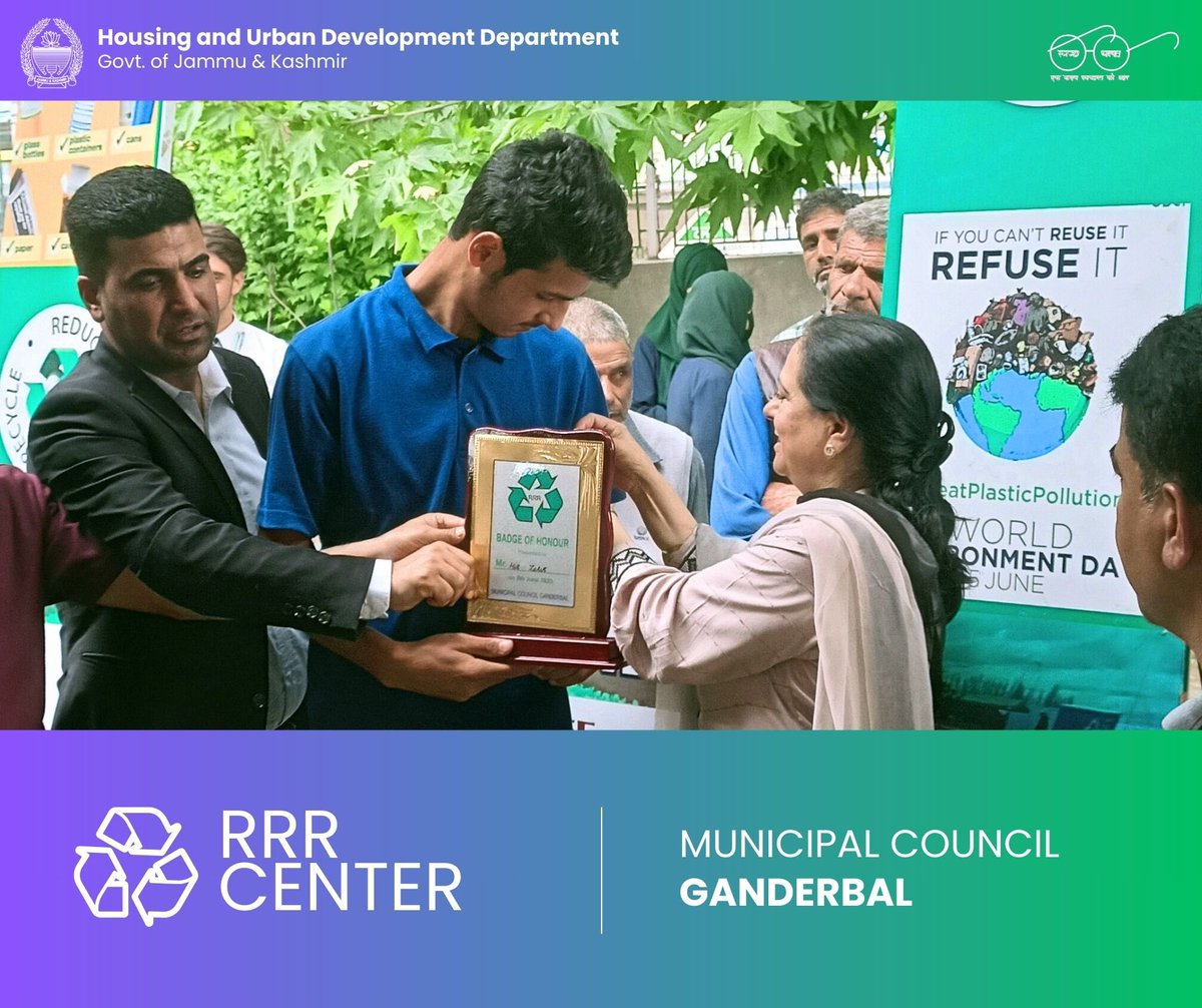 Embrace the power of Reduce, Reuse, Recycle! ♻️ Join us at the RRR Center at MC Ganderbal, where sustainability meets innovation head-on. Together, let's make a difference! @MoHUA_India @SwachhBharatGov @DULBKASHMIR