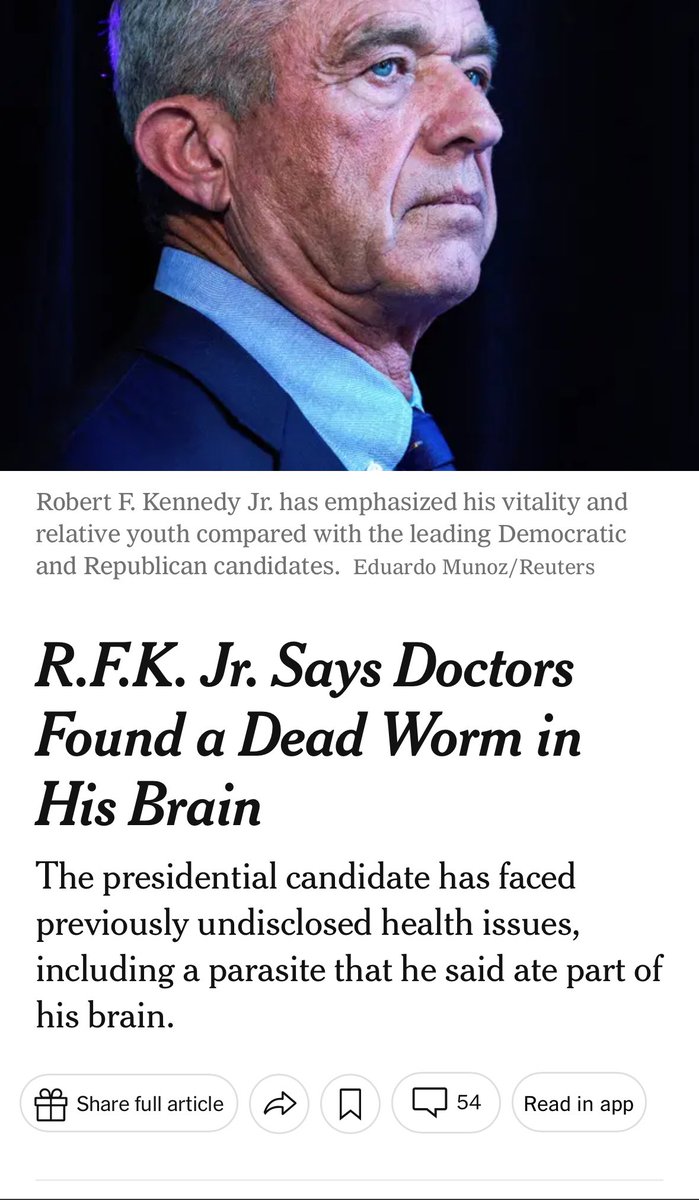 RFK Jr. says a parasite ate part of his brain This is just so weird
