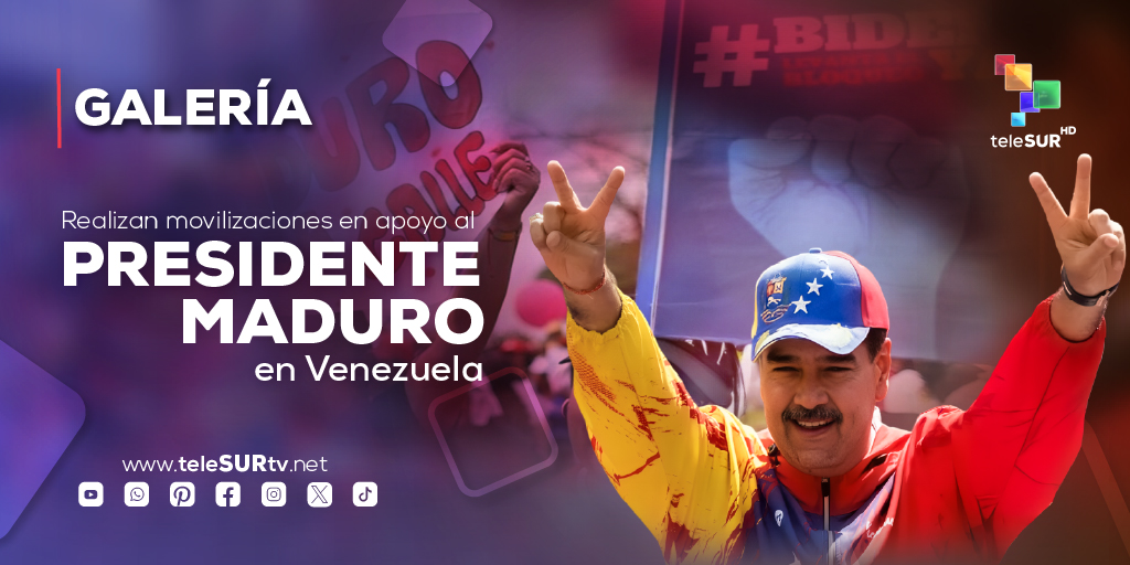 Varios estados de #Venezuela 🇻🇪 y Caracas, su capital, han salido a marchar a favor del presidente @NicolasMaduro , y en rechazo al bloqueo impuesto por #EEUU 🇺🇸 al país Accede a nuestra #GALERÍA 👉🏻 acortar.link/OVbIpc