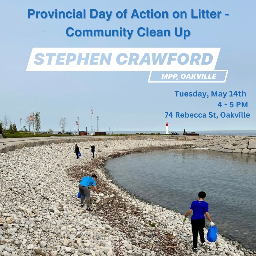 This year's Day of Action on Litter emphasizes community cleanups and educating on the impacts of litter. 🌿 Join us on Tuesday, May 14th at 74 Rebecca St, Oakville, from 4-5 PM. Help us keep our province clean and healthy today and for future generations.