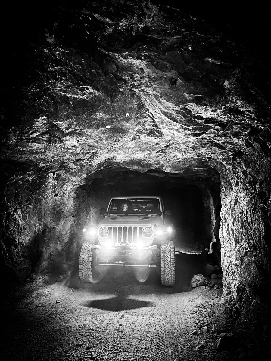 'Underlanding'?   It's the art of off-roading underground!   All joking aside, there are places in the United States where you can drive into old mines for quite a distance.  Sorry, we don't geotag secret spots.  🗺️📍

Build your adventure-ready rig @ metalcloak.com