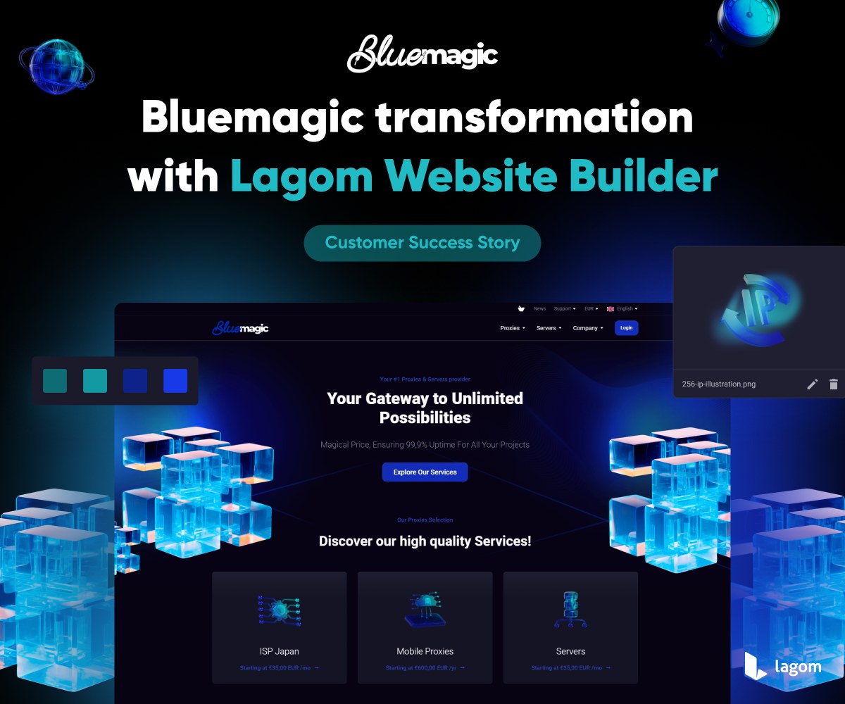 We're continuing our series of Customer Success Stories!
 🌐Check out @BlueMagicProxy  success story and learn how our tools have empowered them to thrive: lagom.rsstudio.net/customer-succe…

#WHMCS #Hosting #Lagom #WebsiteBuilder #CMS #Template #Themes #WebHosting #HOSTING #technology